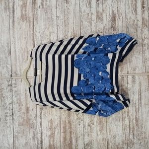 Black white floral top